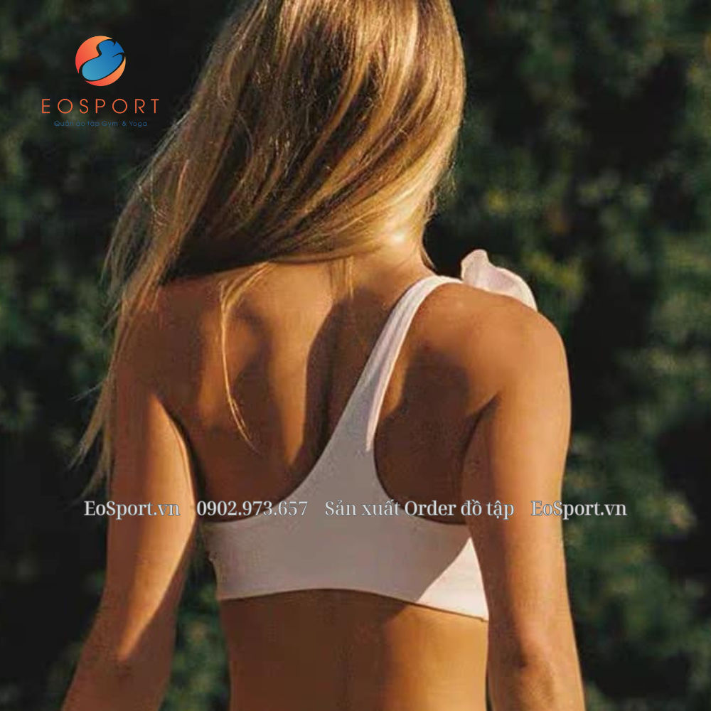 Áo bra lệch vai đính hoa - EOSPORT