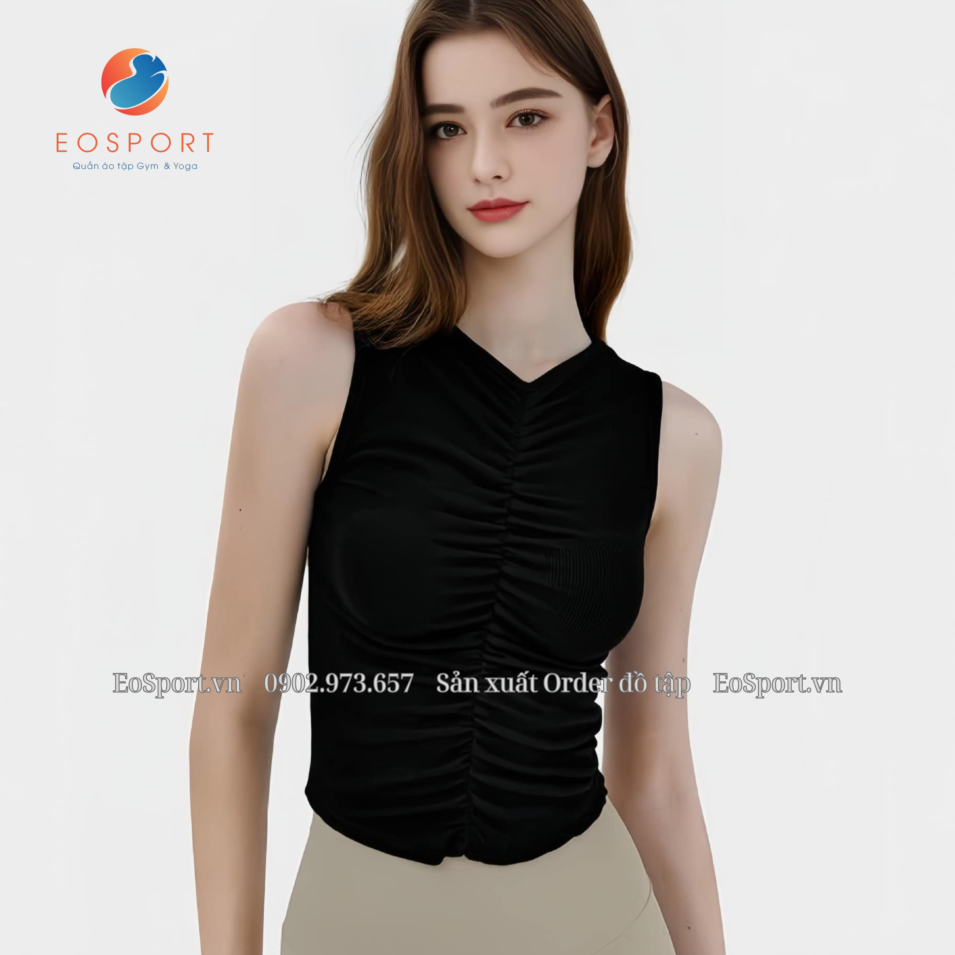 Áo croptop nhún gấu thiết kế lạ mắt - EOSPORT