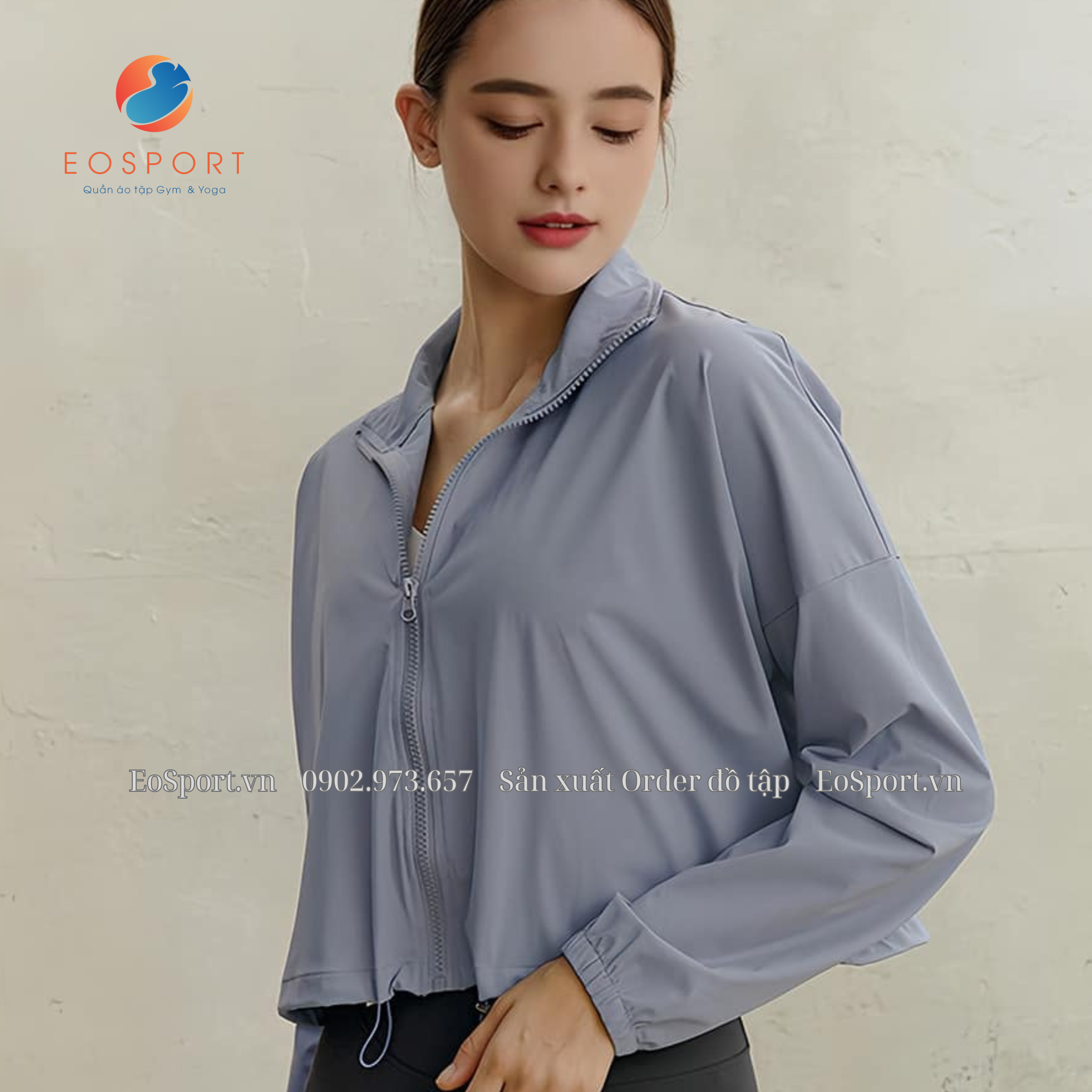 Áo khoác thể thao croptop phối đồ cực xinh - EOSPORT
