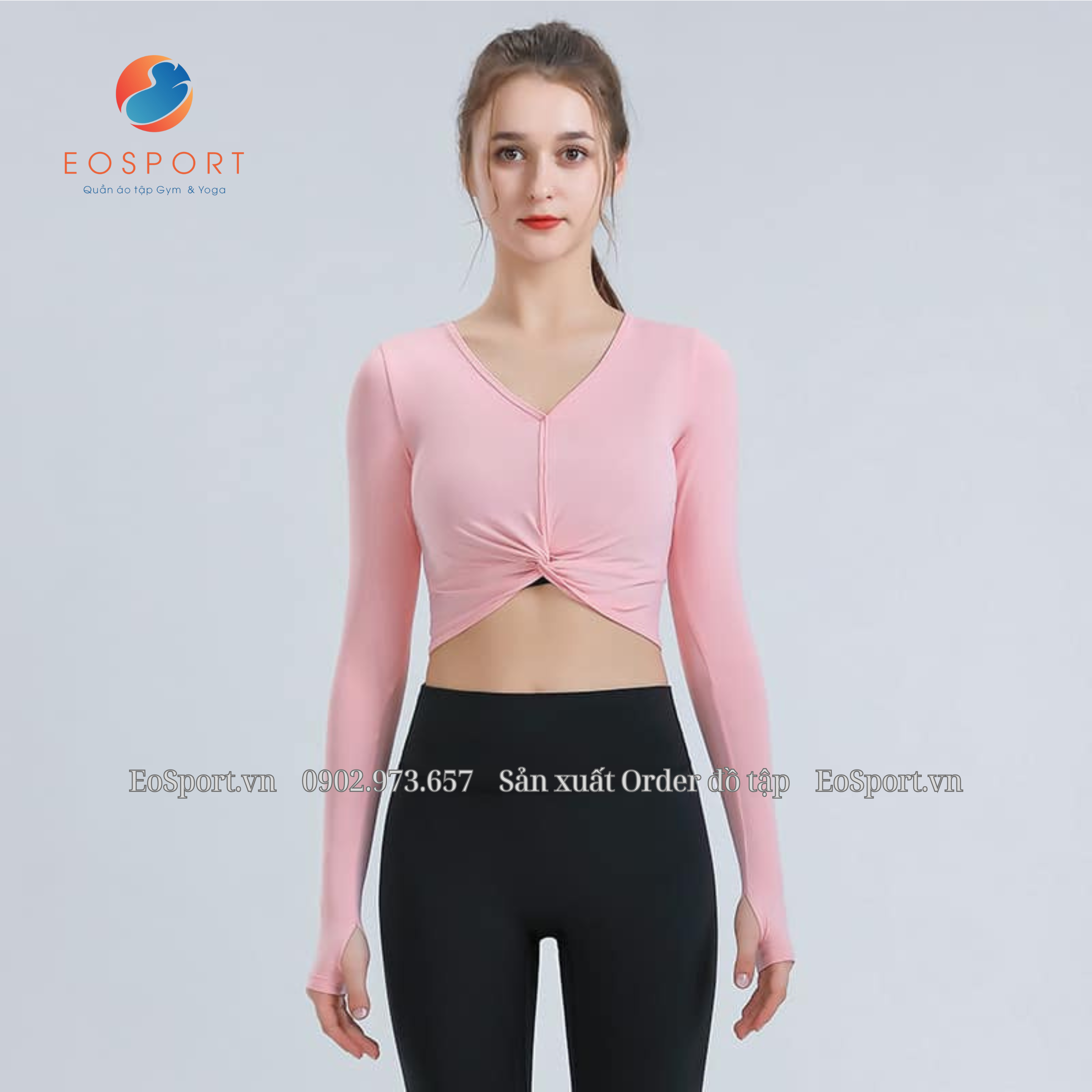 Áo tay dài croptop xoắn - EOSPORT