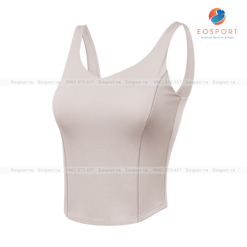 Áo Ba Lổ Mút Đúc Dáng Lửng Tập Gym Yoga 