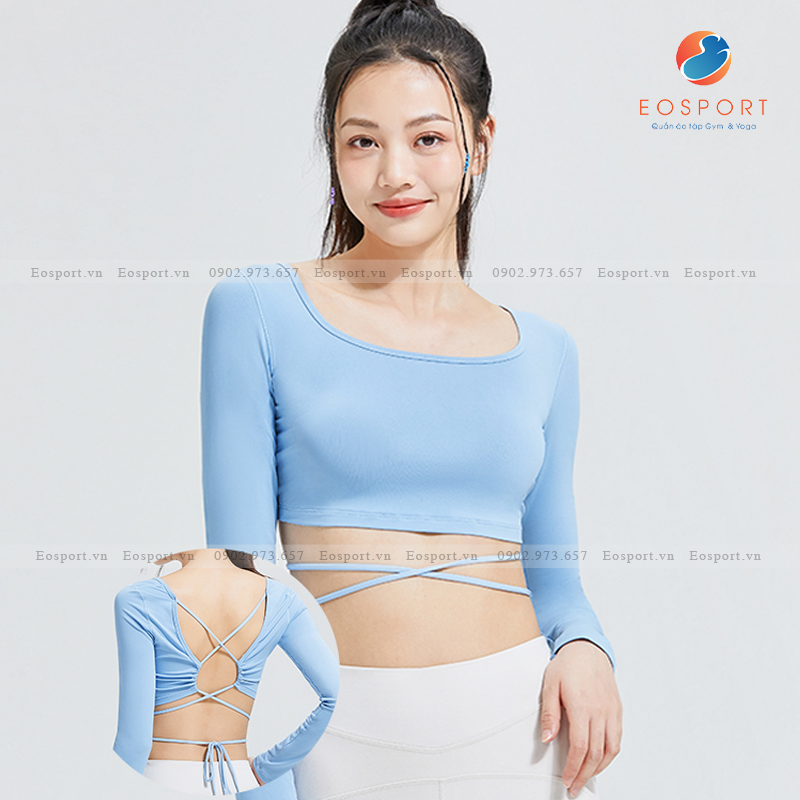 Áo Tập Gym Tay Dài Cổ Vuông