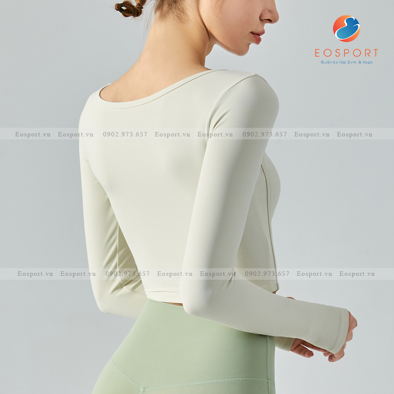 Áo Tập Gym Tay Dài Lulu Cổ Vuông