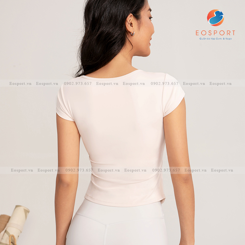Áo Tập Gym Yoga Tay Ngắn Có Đệm Ngực