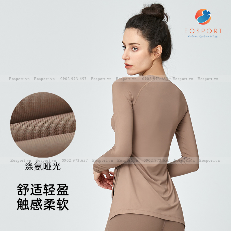 Áo Thể Thao Nữ Xẻ Tà Chất Thun Mát Mịn