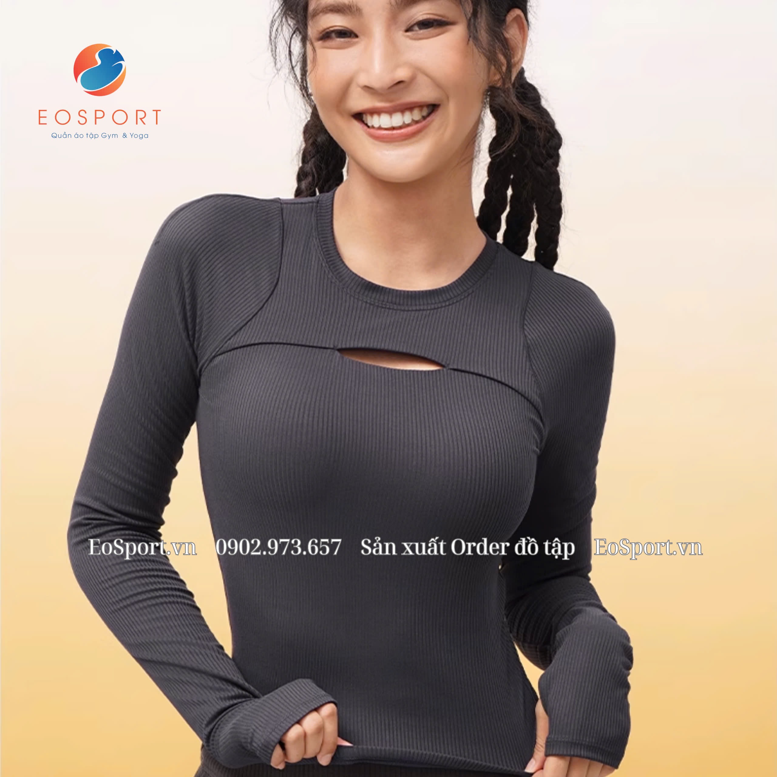 Áo tập Yoga Thun Gân hãng SPLAN mút đúc