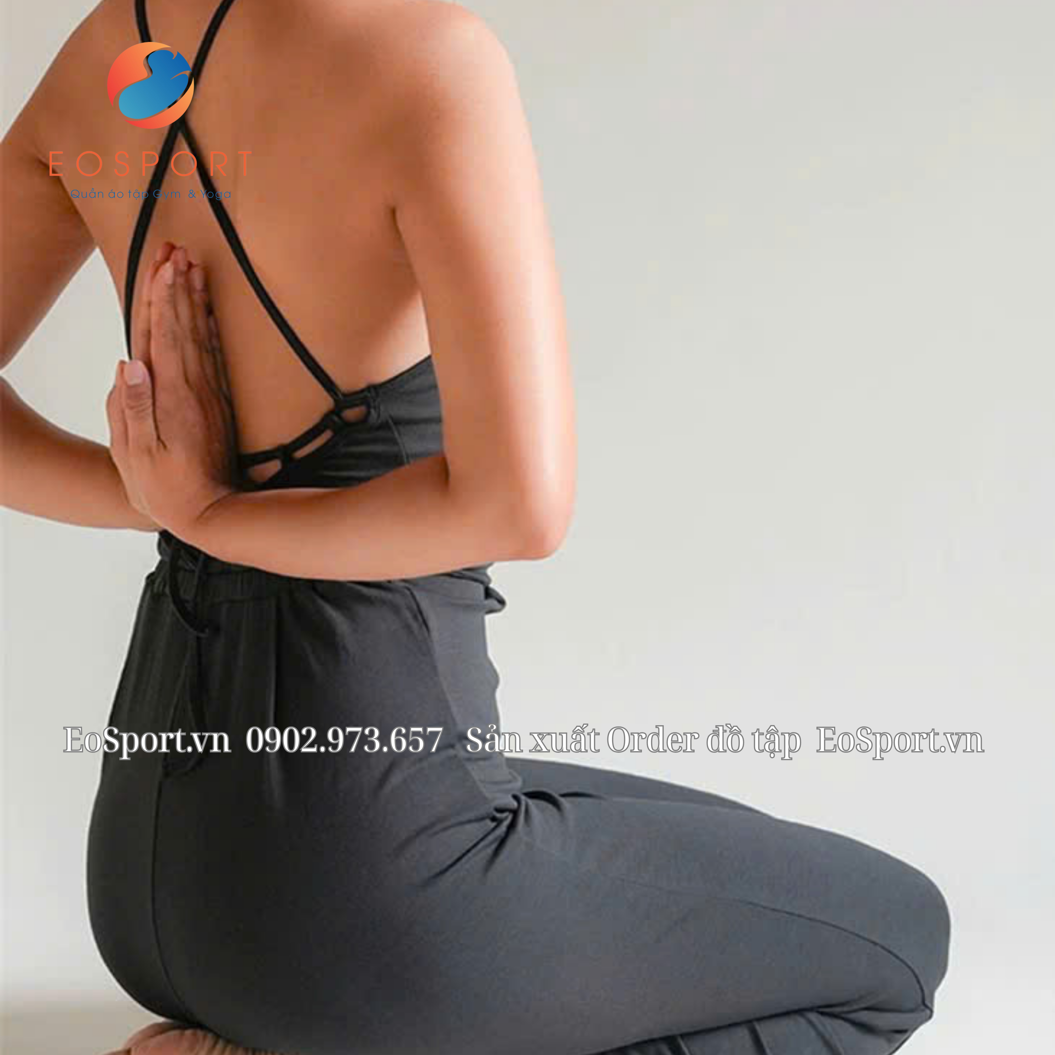 JUMPSUIT GYM & YOGA THIẾT KẾ DÂY LƯNG CHÉO BẮT MẮT - EOSPORT