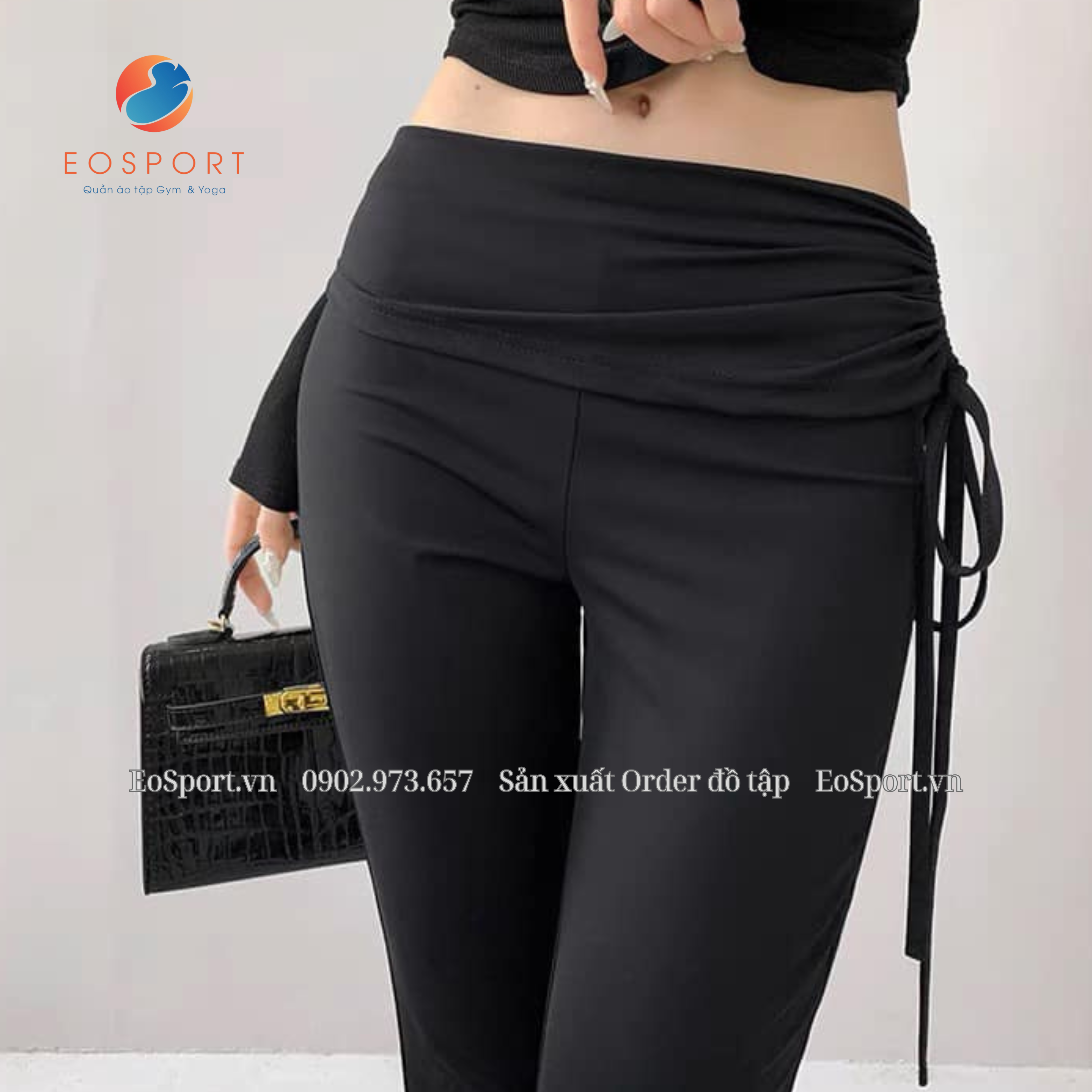 Quần legging loe có dây rút hack eo thon - EOSPORT