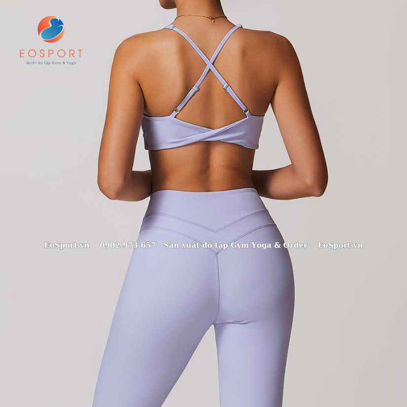 Set quần áo legging cạp cao tập Gym Yoga chất mát mịn - EOSPORT