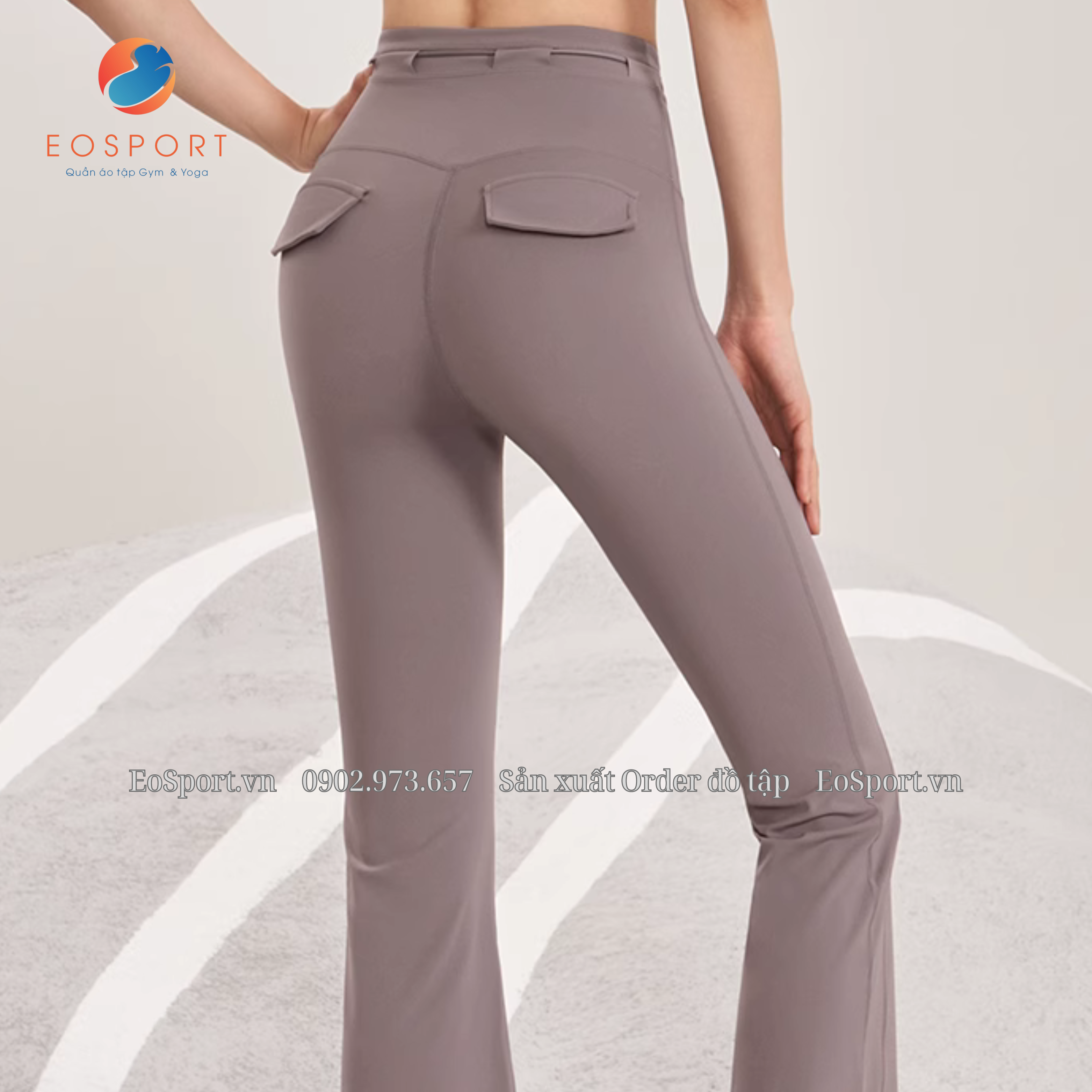 Quần loe nữ dây rút cạp cao hãng SPLAN tôn dáng