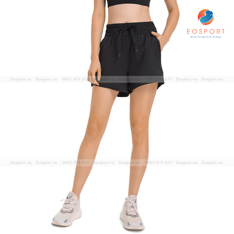 Quần Short Thể Thao Nữ 2 Lớp Eo Sport