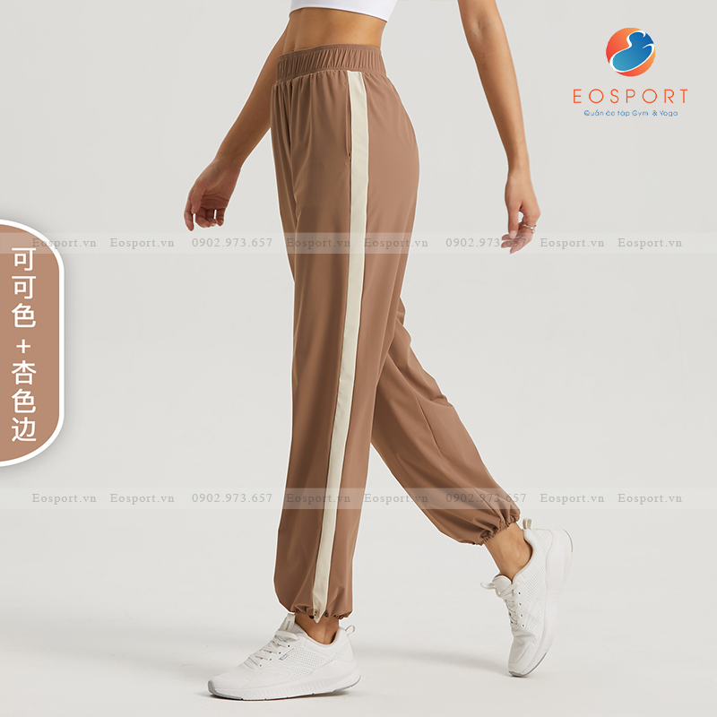 Quần Jogger Nữ Thể Thao Chất Thun Dù Si Giãn Cao Cấp