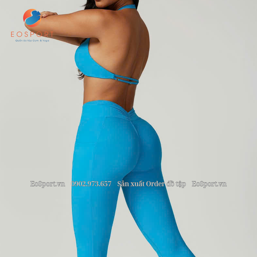 Bộ Đồ Tập Yoga Legging Khoét Lưng Gợi Cảm 
