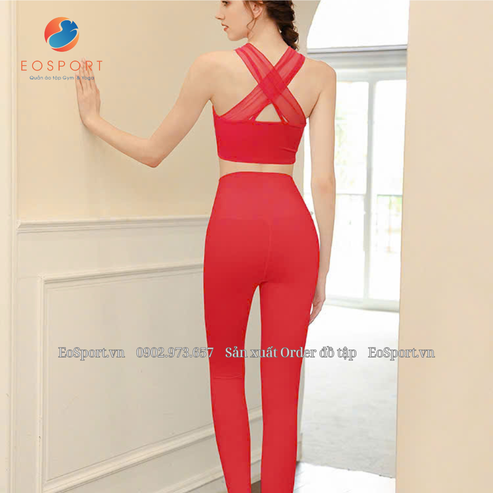 Bộ Gym Yoga Phối Lưới Gợi Cảm hãng Boyyangyoga chất siêu mịn