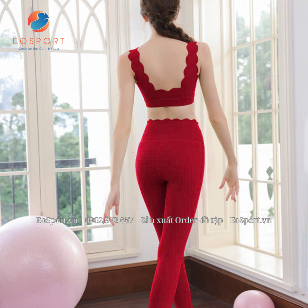 Bộ tập Yoga Cánh Hoa hãng Boyyangyoga cắt ép siêu đẹp 