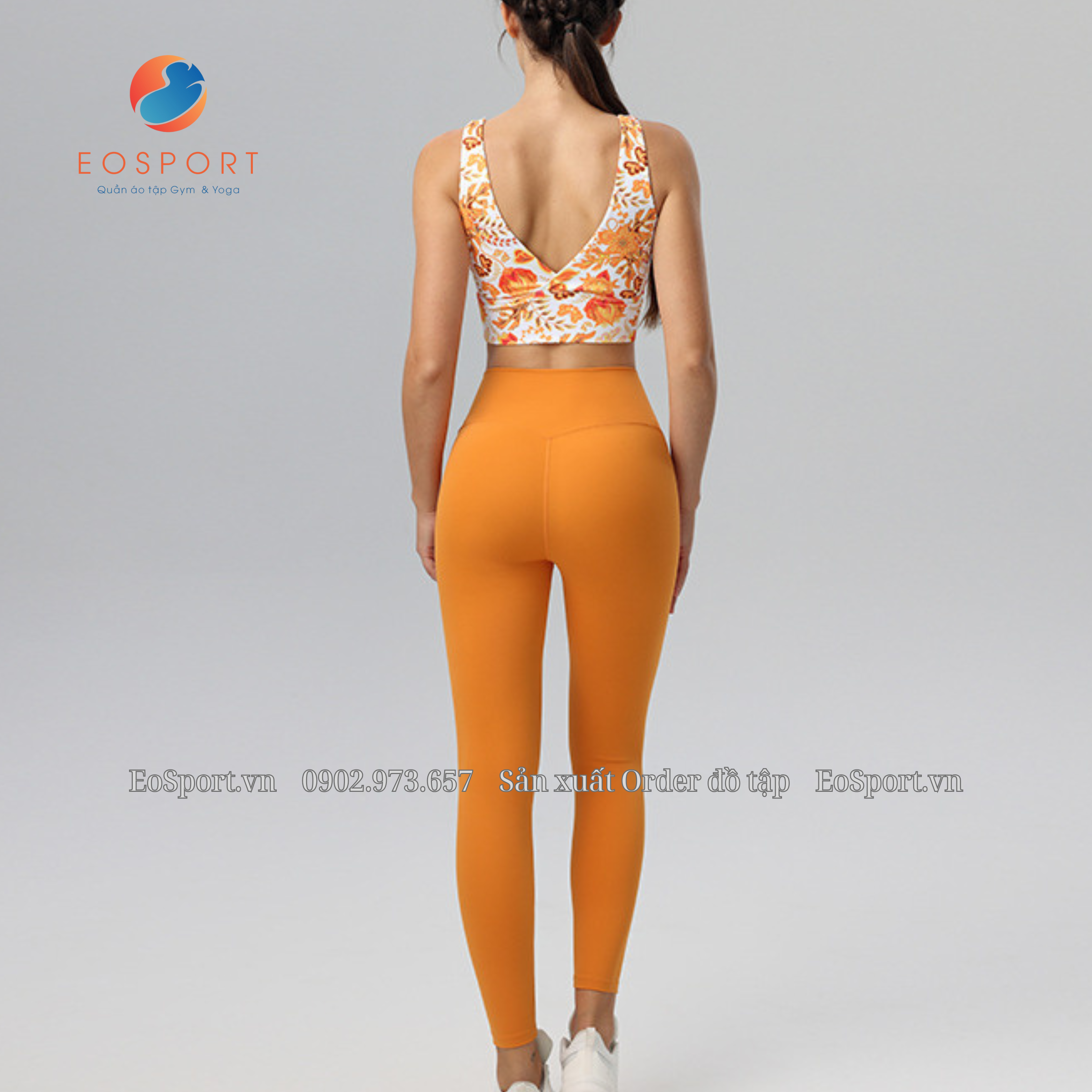 Set yoga gym legging họa tiết hoa nổi bật - EOSPORT