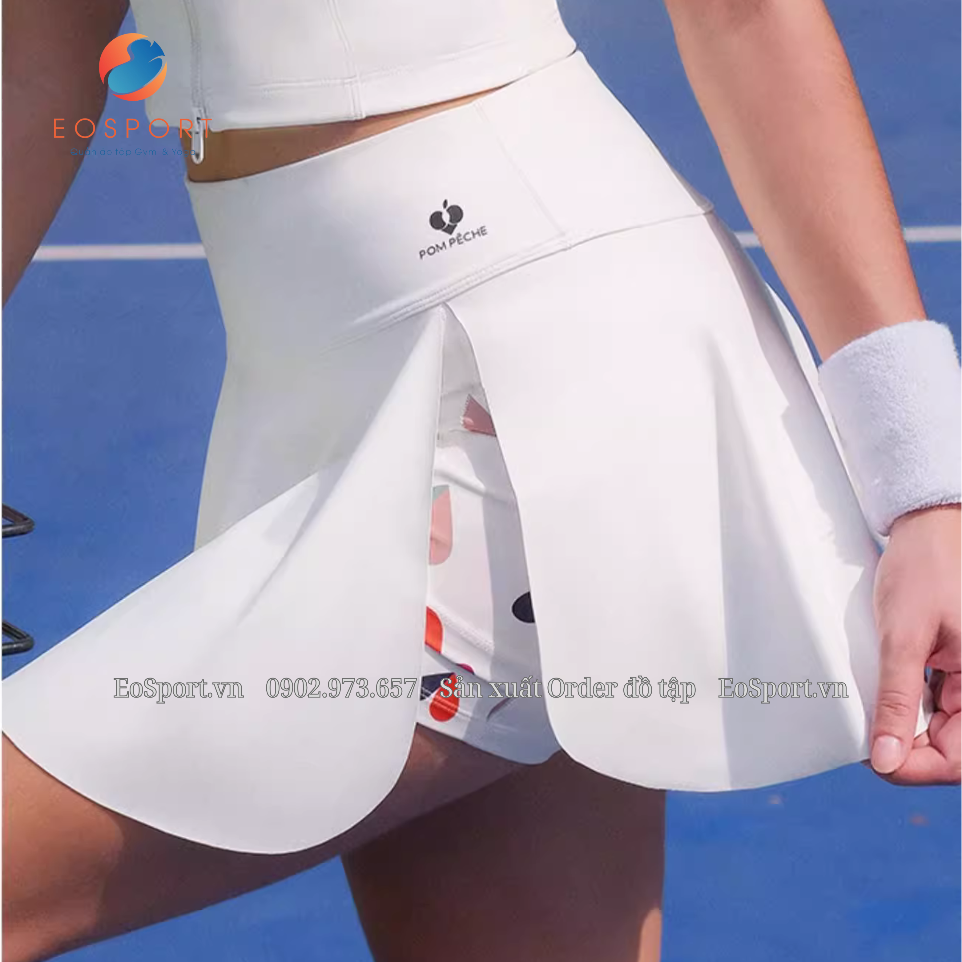 Set váy thể thao xẻ 2 lớp hãng PomPeche - EOSPORT
