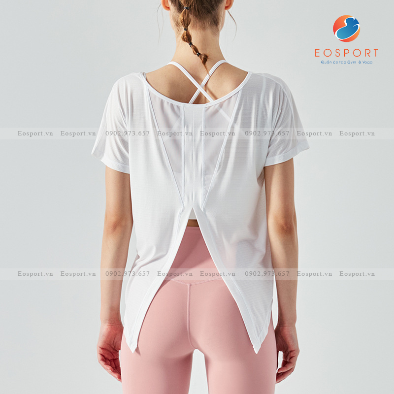 Áo Tank Tay Ngắn Xẻ Lưng