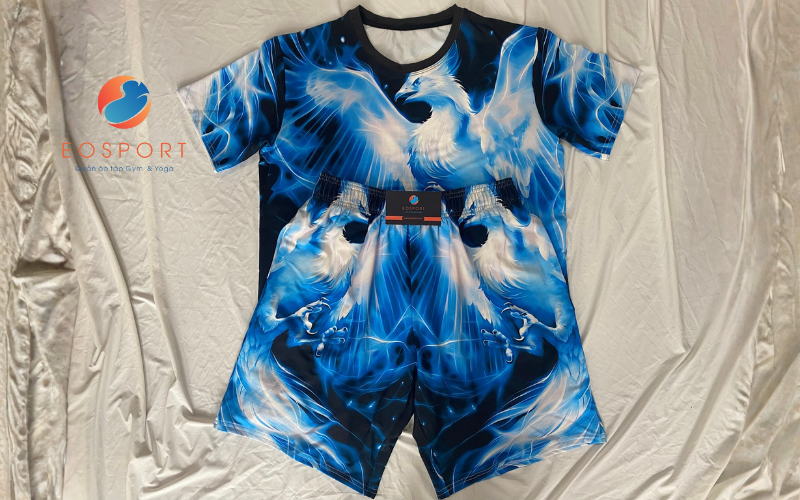 Bộ quần áo inh chuyển nhiệt trên vải thun mè trắng 