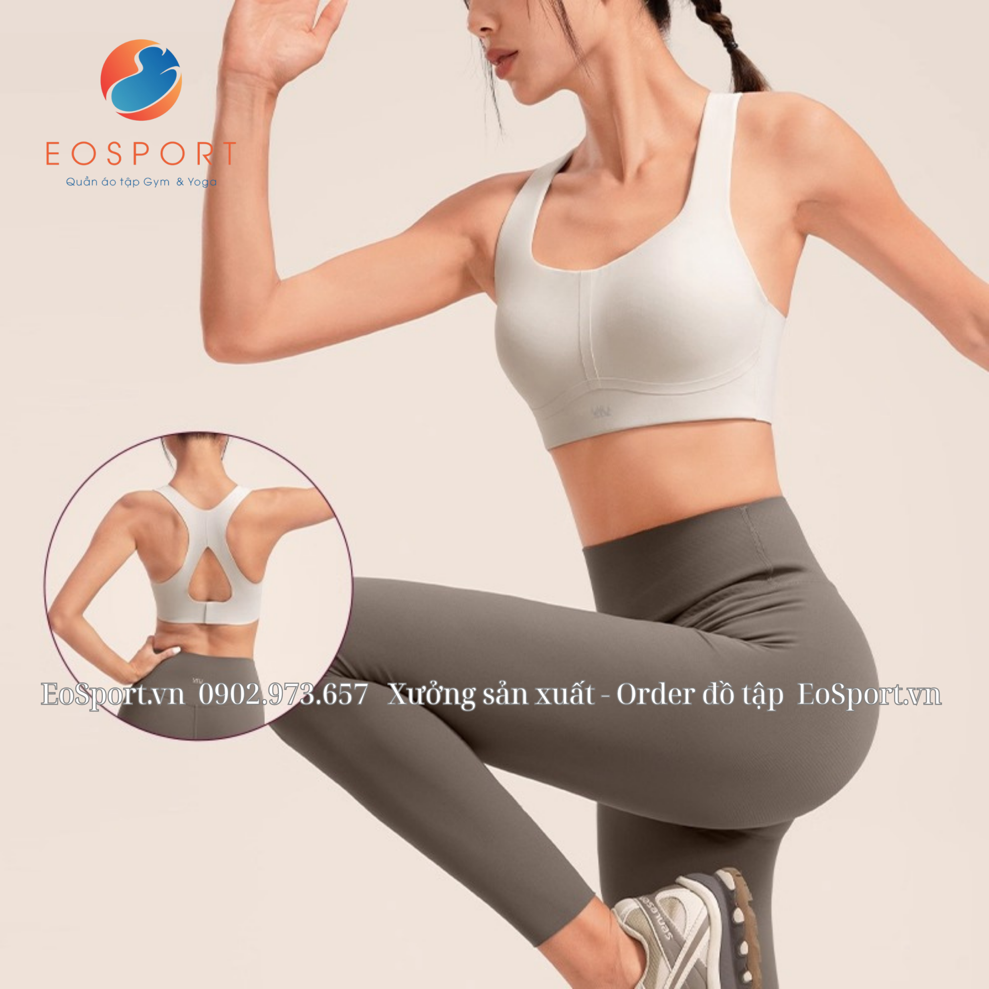 Áo Bra Thể Thao Khoét Lưng Giọt Nước 