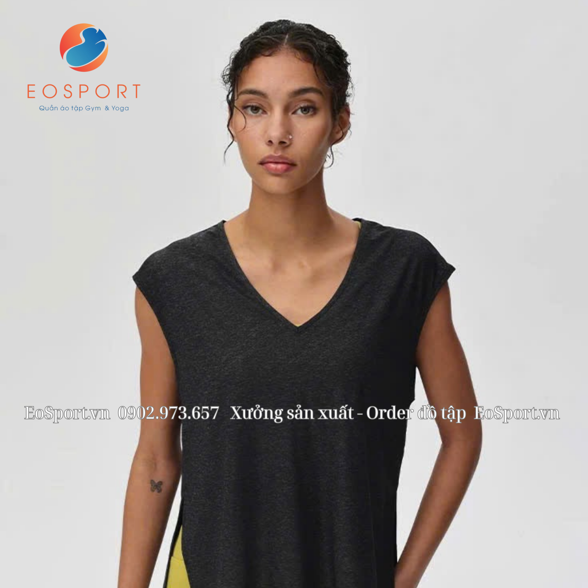 áo thun, cổ V, gym, eosport